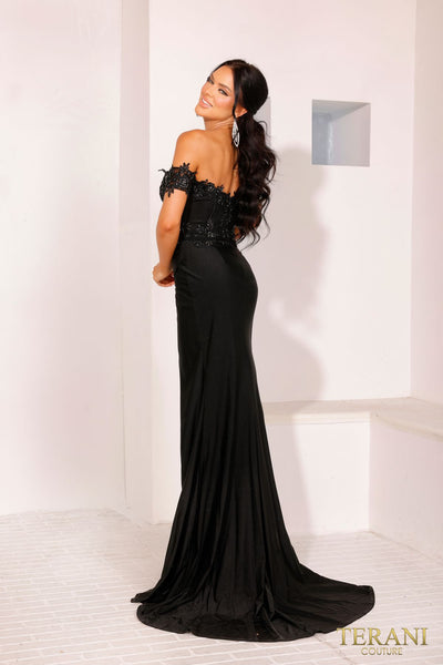 Terani Couture 241P2238 Sleek Bodycon Long Prom Gown