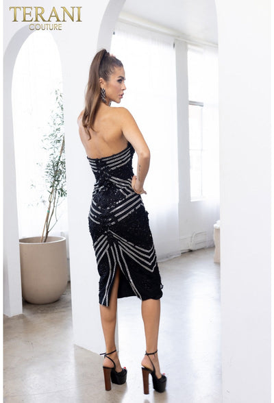 Terani Couture 241C2301 Strapless Fitted Short Cocktail Party Dress