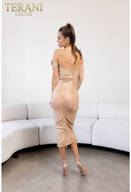 Terani Couture 241C2318 Strapless Fitted Short Cocktail Dress