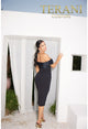 Terani Couture 241C2330 Vestido de noche corto ajustado con hombros descubiertos