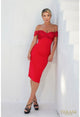 Terani Couture 241c2330 Off Shoulder Bodycon Crepe Column Evening Dress