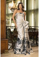 Terani Couture 241e2494 Jacquard Strapless Straight Long Trumpet Dress
