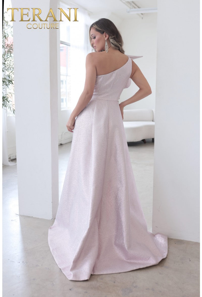 Terani Couture 241E2515 Vestido de noche largo formal con volantes