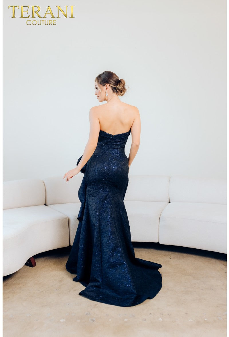 Terani Couture 241e2525 Vestido de noche largo hasta el suelo para bailes de graduación y eventos formales