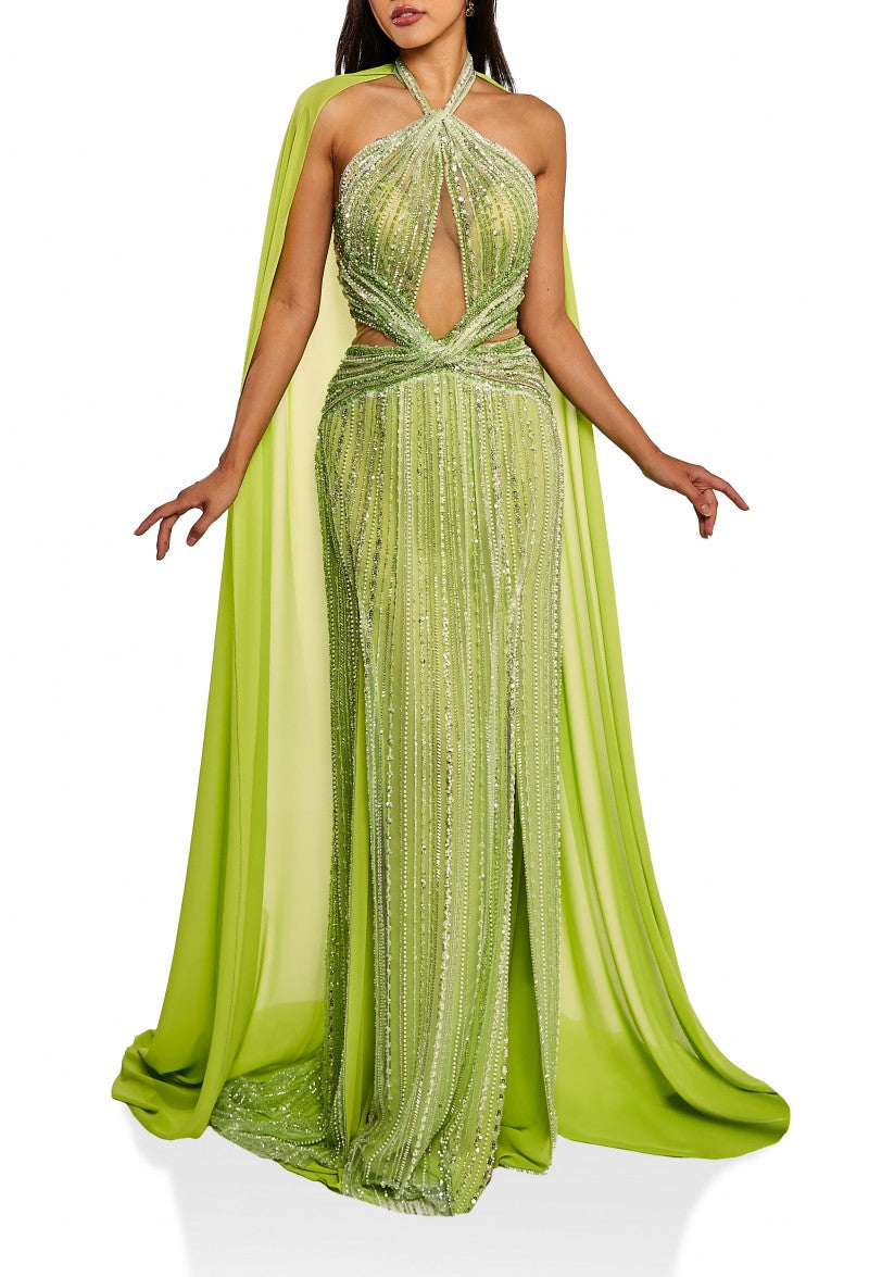 Terani Couture 241GL2622 Beaded Long Evening Dress-Formal and Elegant