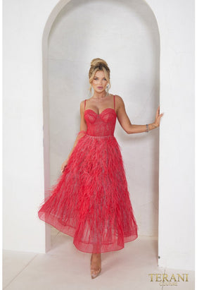 Terani Couture 241P2022 Prom A-Line Spaghetti Strap Long Formal Premium Dress