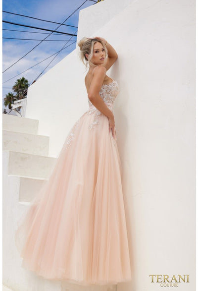 Terani Couture 241P2025 Glamorous Prom Spaghetti Strap Sleeveless Formal Tulle Dress