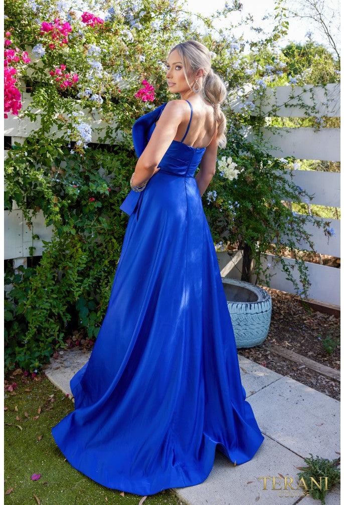 Terani Couture 241P2067 Elegant Evening BallDress Sleeveless Formal Matte Satin Dress