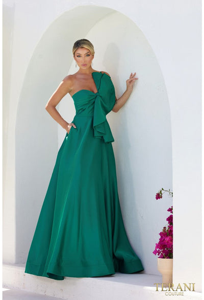 Terani Couture 241P2067 Elegant Evening BallDress Sleeveless Formal Matte Satin Dress