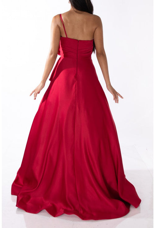 Terani Couture 241P2067 Elegant Evening BallDress Sleeveless Formal Matte Satin Dress