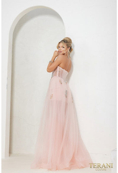 Terani Couture 241P2087 Elegant Sweetheart BallDress Corset Evening Matte Satin Dress
