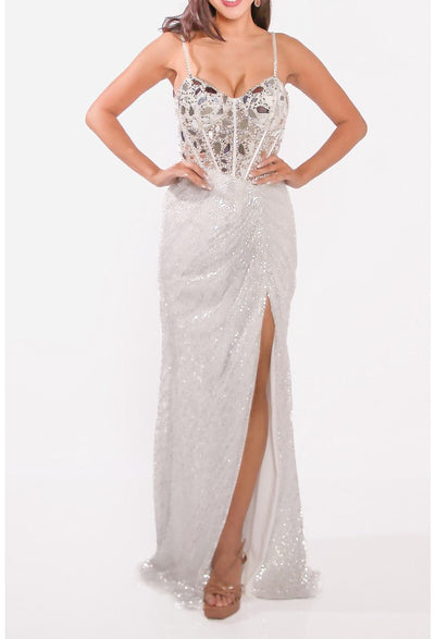 Terani Couture 241P2119 Elegant Prom Evening Sequined Long Formal Sequin Tulle Dress