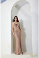 Terani Couture 241p2125 Vestido de fiesta largo, ajustado, sin tirantes, color piel 