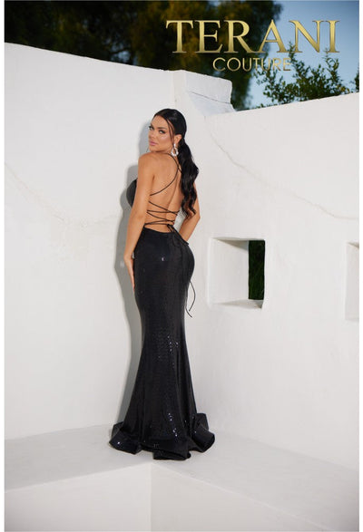 Terani Couture 241p2135 Spaghetti Bodycon Sleeveless Sequins Long Prom Dress