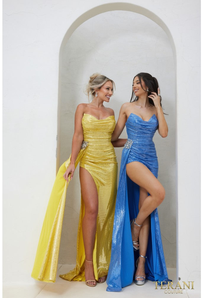 Elegant Sophisticated Prom Sequined Long Formal Sequin Dress 241P2136 by  Terani Couture