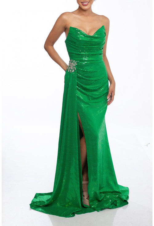 Terani Couture 241P2136 Sequined Elegance Bodycon Prom Dress