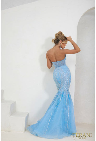 Terani Couture 241P2171 Elegant Glamorous Prom Strapless Mermaid Evening Tulle Dress