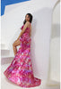 Stunning Terani Couture 241p2269 Printed Prom Gown With Slit Long Formal Design