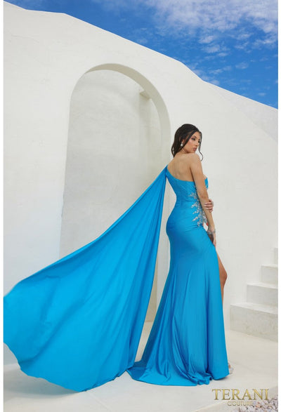 Terani Couture 241P2295 Elegant Glamorous Prom Sleeveless Long Formal Metallic Dress