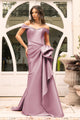 Vestido largo de columna con hombros descubiertos en mikado elástico Terani Couture 242m3335