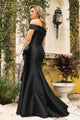 Vestido largo de columna con hombros descubiertos en mikado elástico Terani Couture 242m3335