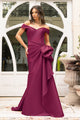 Vestido largo de columna con hombros descubiertos en mikado elástico Terani Couture 242m3335