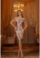 Vestido de cóctel corto estampado Terani Couture 242C3024