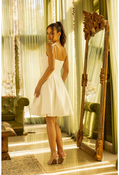 Terani Couture 242C3053 Cocktail Homecoming A-Line Pleated Evening Matte Satin Dress