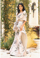 Vestido de jacquard sin tirantes y largo color champán Terani Couture 242e3145 