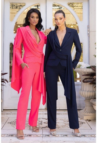 Terani Couture 242E3180 Beaded Long Sleeve Evening Formal Pantsuit