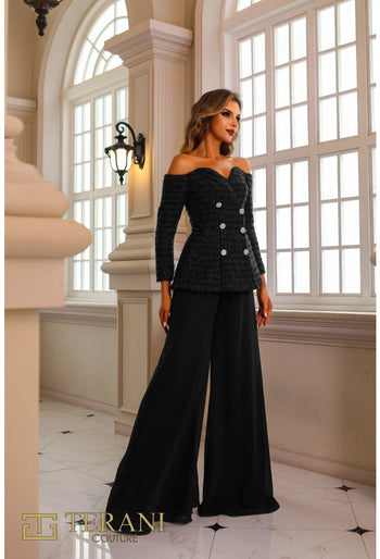 Black Jumpsuit Formal Outfit for Women by TERANI 242E3185