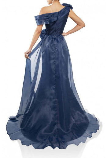 Terani Couture 242m3342 Stretch Mikado Off Shoulder Asymmetric Dress