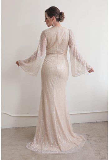 Terani Couture 242M3360 Long Sequin Evening Gown with Sleeves for Mother of the Bride