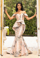 Prom Dresses Fitted Evening Long Formal Prom Dress  Champagne