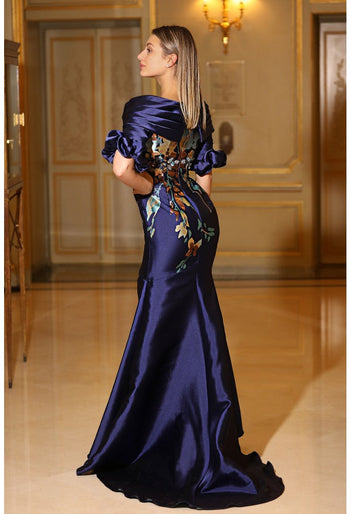 Terani Couture 242M3368 Long Printed Evening Gown for Formal Events