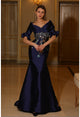 Formal Dresses Long Printed Formal Dress Blue