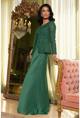 Terani Couture 242M3412 Formal Scoop Neck Column Sleeveless Long Evening Mikado Dress