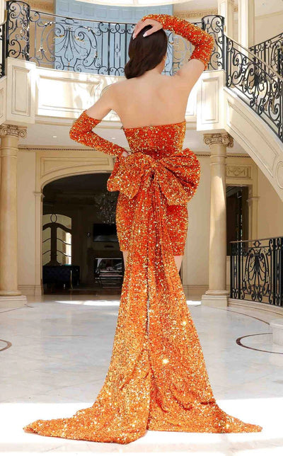 Jessica Angel JA2452 Strapless Sweetheart Detachable Sleeves Velvet Sequin Dress