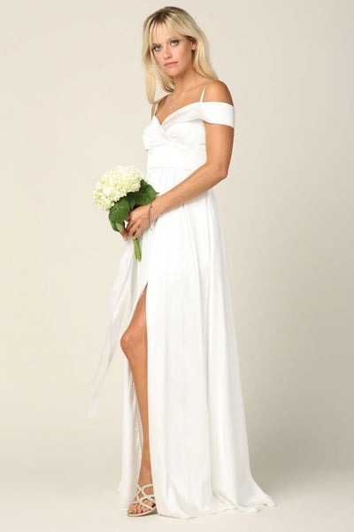 Eva USA 3355 Simple Wedding Dress Long Off Shoulder Bridal Gown