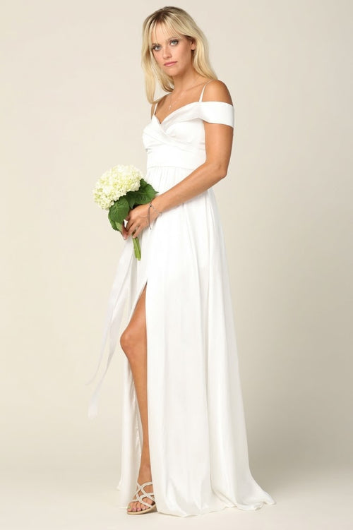 Eva USA 3355 Simple Wedding Dress Long Off Shoulder Bridal Gown