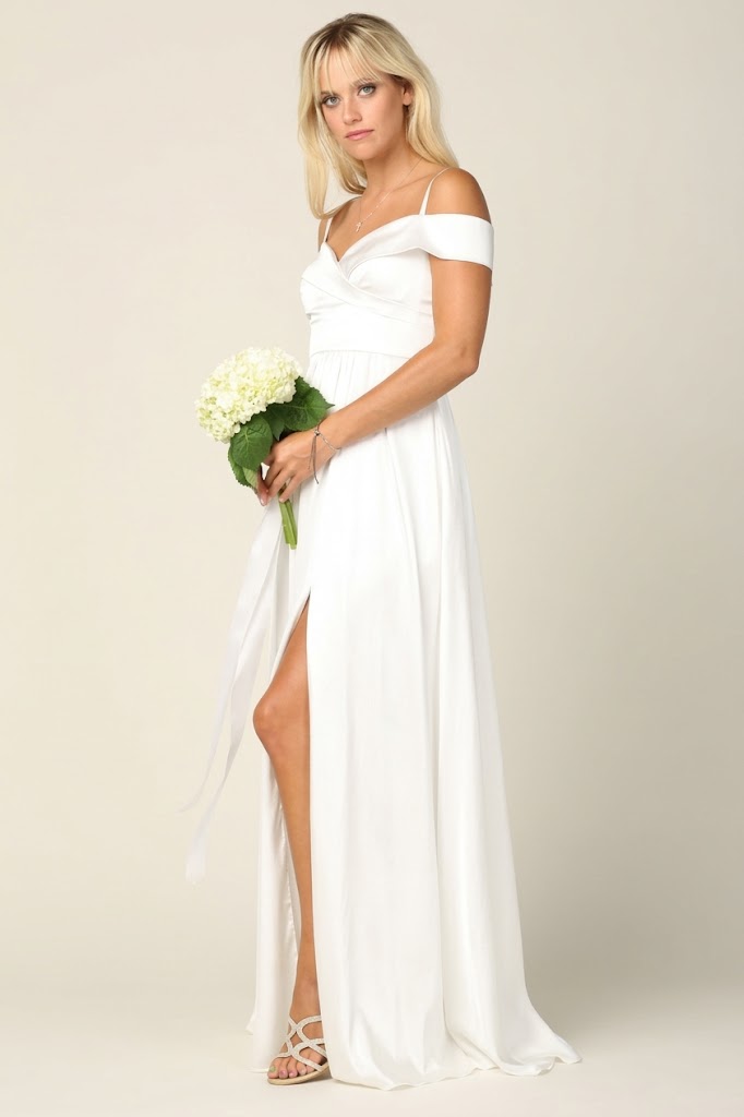 Eva USA 3355 Simple Wedding Dress Long Off Shoulder Bridal Gown