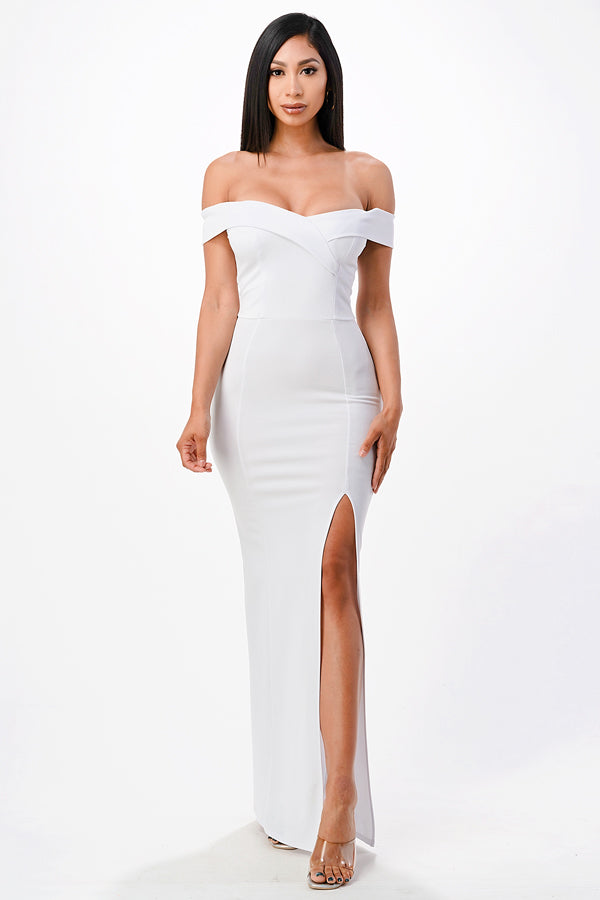 La Scala Off White Evening Dresses