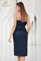 Vestido de fiesta ajustado, corto y metalizado, Terani Couture 251C4181