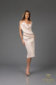 Cocktail Dresses Short Fitted Metallic Bodycon Cocktail Dress Rose Gold