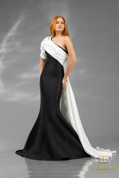 Terani Couture 251E4205 Evening Asymmetrical One-Shoulder Formal Premium Dress