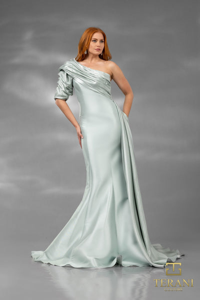 Formal Dresses Long Formal Overskirt Mermaid Evening Dress Sage