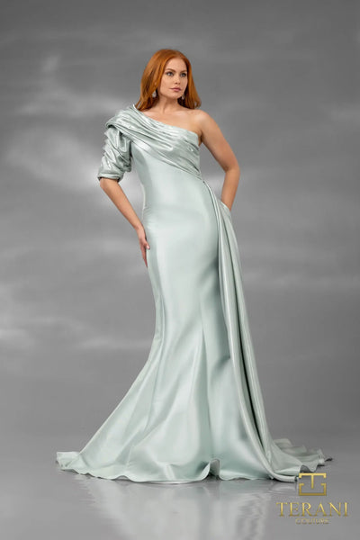 Terani Couture 251E4205 Evening Asymmetrical One-Shoulder Formal Premium Dress