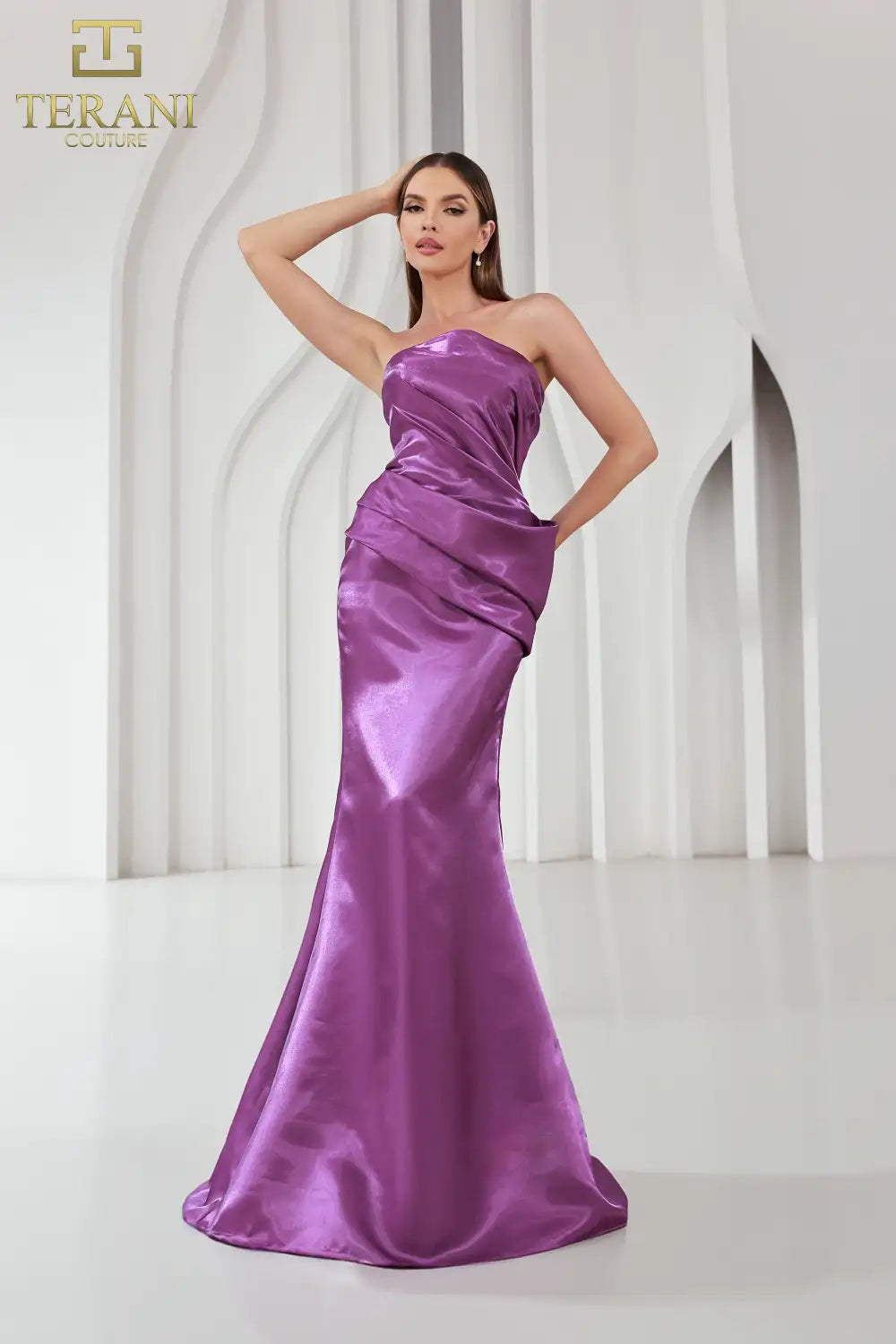 Terani Couture 251e4231 - Vestido largo sin mangas con brillo 