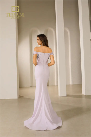 Terani Couture 251E4237 Ruffled Fitted Long Formal Evening Gown