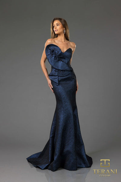 Terani Couture 251e4283 Sleeveless Crepe Back Satin Long Mermaid Evening Dress
